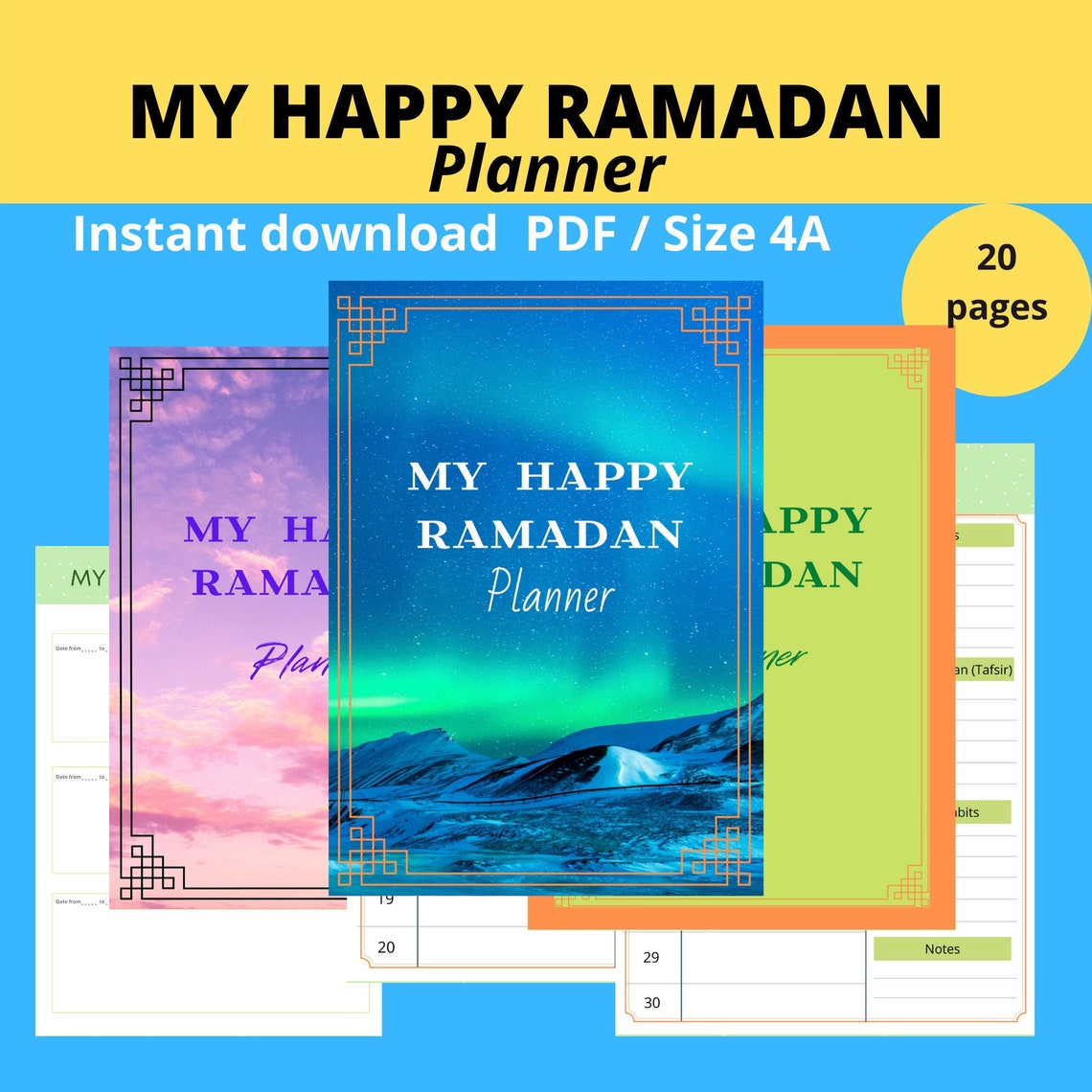 Ramadan Planner Printable Instant Download PDF Ramadan Etsy