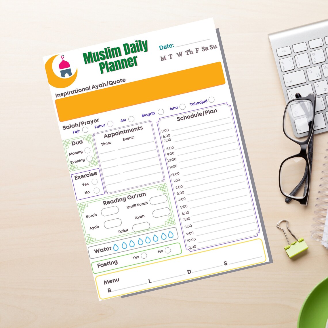 Muslim Daily Planner Muslim planner PDF Muslimah Life Etsy