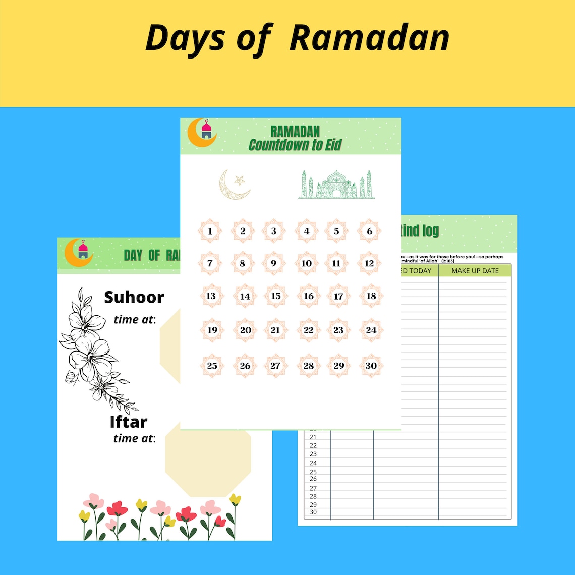 Ramadan Planner Printable Instant Download PDF Ramadan Etsy