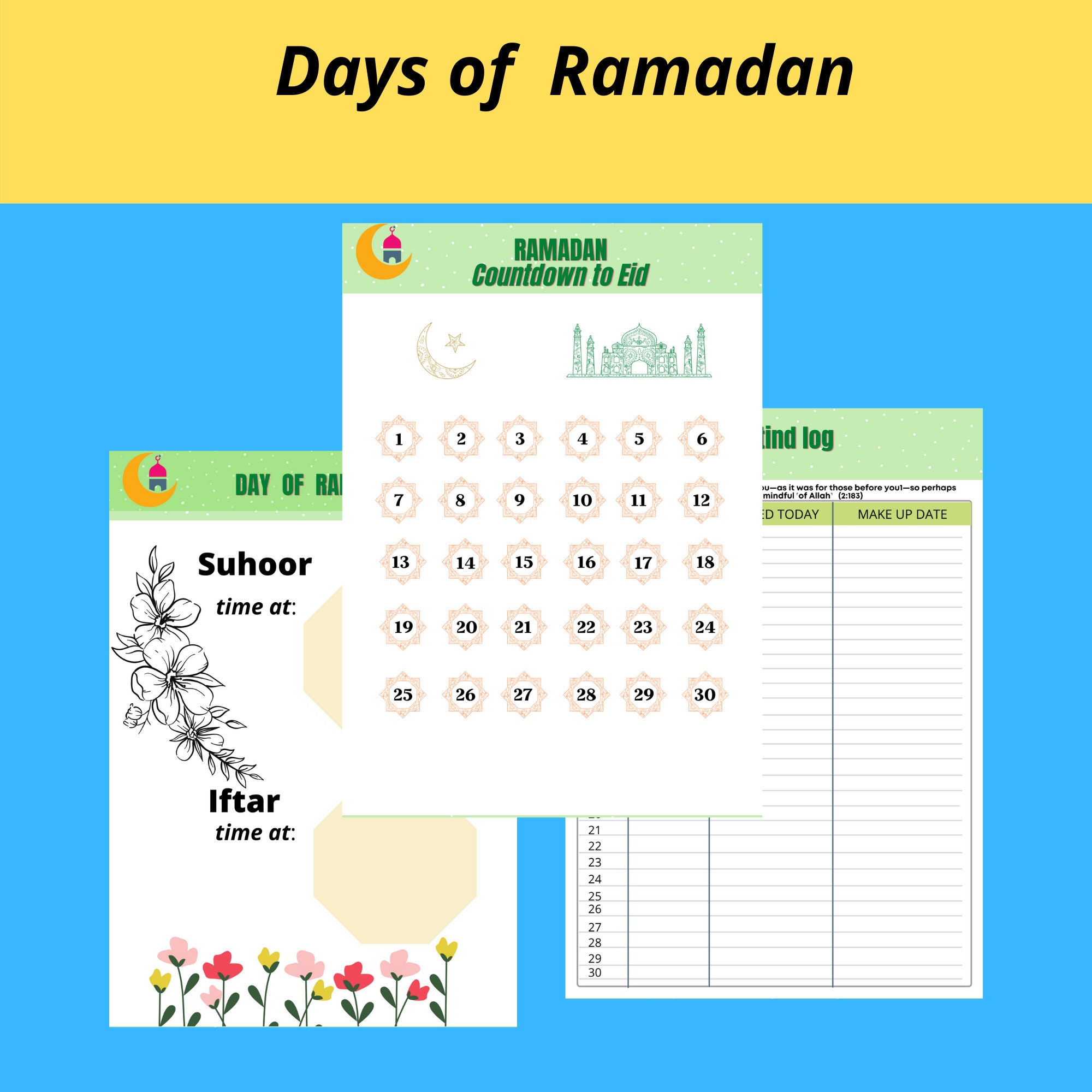 Ramadan Planner Printable Instant Download PDF Ramadan Etsy
