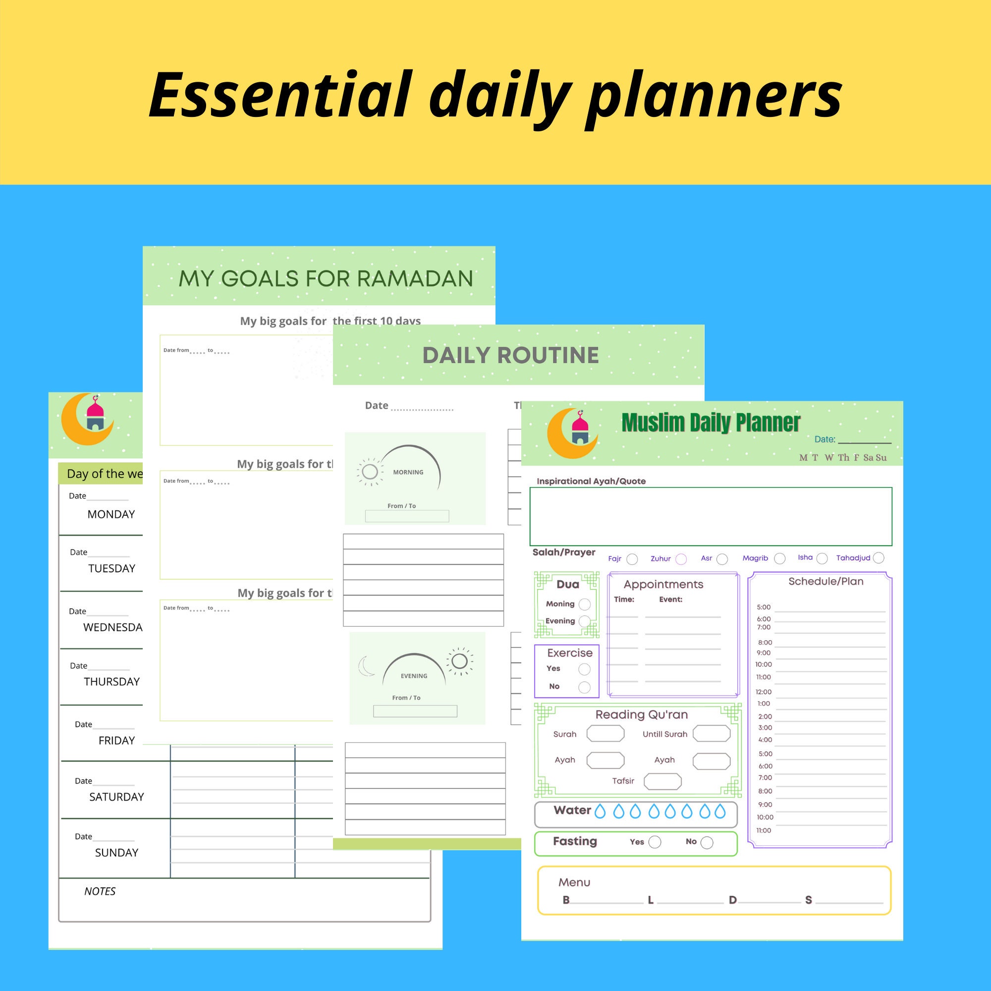 Ramadan Planner Printable Instant Download PDF Ramadan Etsy