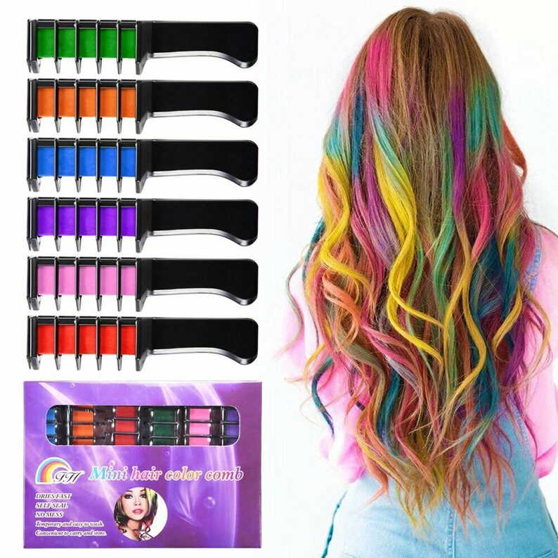 36PCS Temporary Hair Chalk Hair Color Comb Dye Salon Kits Etsy