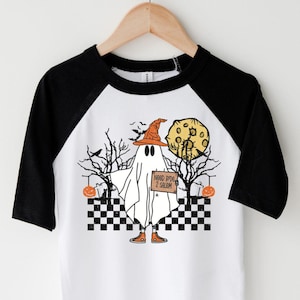 Spooky Ghost Shirt: Boys Halloween Tee, Trick or Treat