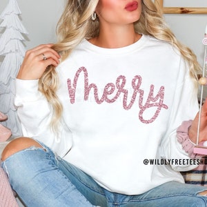 Glitzerndes fröhliches Sweatshirt: Feiertags-Pullover mit Rundhalsausschnitt - Weihnachtspullover