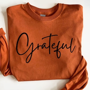 Grateful Long Sleeve Shirt - Womens Thanksgiving Tee