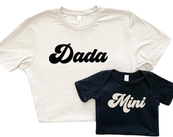 Dada and Mini Matching Shirts, Retro Father's Day Gift