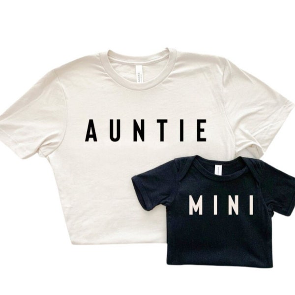 Matching Auntie and Mini Shirts, Auntie T-shirt, Auntie and Niece Shirts, Mothers Day Gifts for Aunt, Best Aunt Shirt, Toddler Baby Girl Tee
