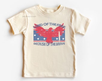 Kids Land Of Free Because Of The Brave Shirts, Siblings July 4th Shirts, Patriotic Shirts, Brother Sister Shirts, Fourth of July America Tee