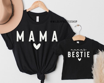 Camisetas "Mamãe e Filha Melhores Amigas", Conjuntos Combinando para Mãe e Filha, Camisetas de Algodão
