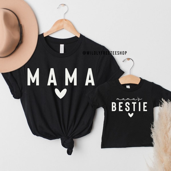 Matching Mama and Mamas Bestie Shirts, Mom and Baby Outfits, Mama T-shirt, Mother Daughter Shirts, Mothers Day Gifts, Mommy and Me Shirts