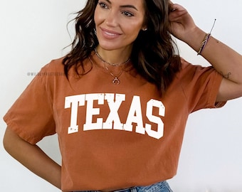 Texas Tee Shirt, Texas T-shirt, Fall Football, Comfort Colors® Tee, Travel Shirt, College Apparel, Womens Texas Tee, Game Day Football Tee
