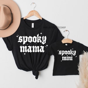 Outfit coordinato per Halloween per mamma e bambino spettrali: magliette per mamma e bambino