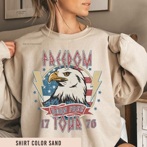 Patriotic Eagle Sweatshirt, July 4th Sweatshirt, 4th of July Shirts, Freedom Sweatshirt, Patriotic Shirts, Fourth of July Shirt, America Tee