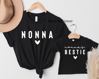 Partnerlook-Shirts für Nonna und Nonnas beste Freundin, Nonna-T-Shirt, Italienisches Oma-Shirt, Geschenk für Nonna, Personalisiertes Shirt, Individuelles Shirt, Geschenke für Nonna