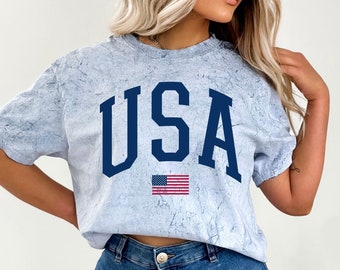 Tie Dye USA Flag Shirt: Comfort Colors® Colorblast Patriotic Tee