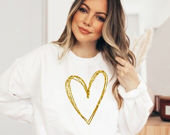 Sudadera con corazón brillante, regalo de San Valentín