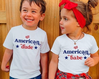 Siblings July 4th Shirts for Kids, Kids Patriotic Shirts, Matching Brother Sister Shirts, Kids Fourth of July Shirt, America Shirt for Kids