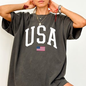 Maglietta con bandiera USA Comfort Colors® da donna, maglietta grafica patriottica del 4 luglio, maglietta del Memorial Day, maglietta americana da uomo, maglietta estiva del 4 luglio