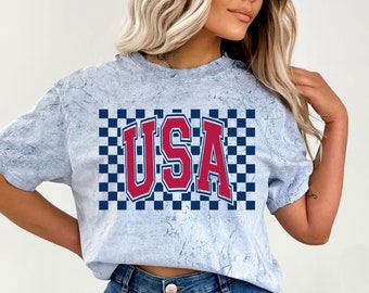 VVNTY Women's American Flag Heart T-Shirt | Patriotic 4th Of July Graphic Tee In Pink