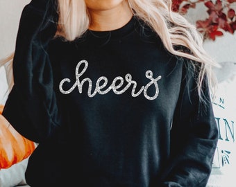 Sparkle Cheers shirt, Glitter Cheers Sweatshirt, New Year Sweatshirt ,Womens New Years Shirt, Cheers to 2025, NYE Shirt, New Years Eve Shirt