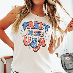 Party In The Usa Tank, July 4th Tank Top, Oversized Usa Tank Top, America Tank Top, Cute Patriotic Shirt, Fourth of July Outfit, 4th Of July