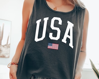 アメリカ国旗柄タンクトップ：ノースリーブ独立記念日シャツ - Etsy 日本