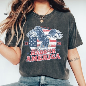 Made in America Shirt, America Tshirt, Retro Eagle TShirt, Memorial Day Shirt, Made In America Tee, July 4th Shirt, 1776 America Tshirt