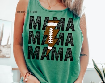 Football Mama Tank Top, Football Season Shirt, Football Mom Shirt, Football Mom Shirt, Sports Mom Tee, Lightning Bolt Football Mama Shirt,