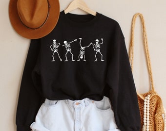 Dancing Skeletons Sweatshirt, Funny Halloween Sweatshirt, Halloween Sweater, Unisex Long Sleeve Halloween Shirt, Halloween Shirts Men Women