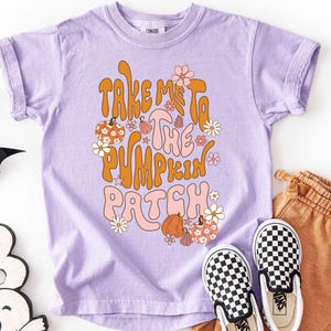 Kids Take Me To The Pumpkin Patch Shirt, Toddler Girl Pumpkin Tee, Kid Comfort Colors® Shirt, Fall Shirts for Kids, Toddler Girl Fall Tshirt