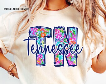 Tennessee Comfort Colors®-T-shirt met bloemenprint: T-shirt met staatscadeau