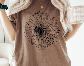 Comfort Colors® Sunflower Shirt: Botanical Graphic Tee