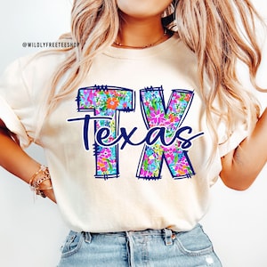 Floral Texas Comfort Colors Shirt: Women&#39;s Graphic Tee