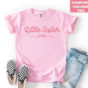Cute Little Sister Shirt, Pink Coquette Bow Little Sister Shirt, Little Sis Shirt, Little Sister Tshirt, Comfort Colors® Little Sister Tee
