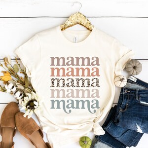 Stacked Mama Leopard Shirt, Mama Coming Home Shirt, Pregnancy Reveal, Best Christmas Gifts for Mom, Mom Shirt, Mama Tshirt, Shirts for Moms