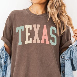 Pastel Texas Shirt, Texas Tshirt, Best Texas Gifts, Womens Texas Shirt, Texas Tee, State Shirts, Comfort Colors® Texas Shirt, State Shirts Espresso