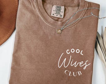 Camiseta Comfort Colors® Cool Wives Club, camiseta retro de moda para esposas