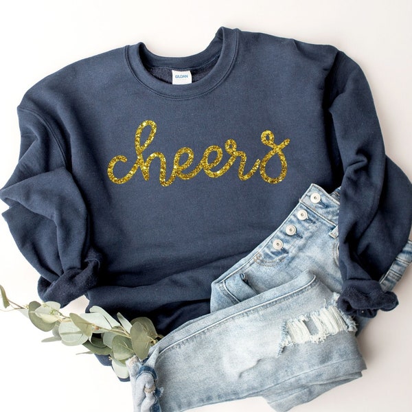 Glitter Cheers Sweatshirt: Womens New Years Eve Party Top