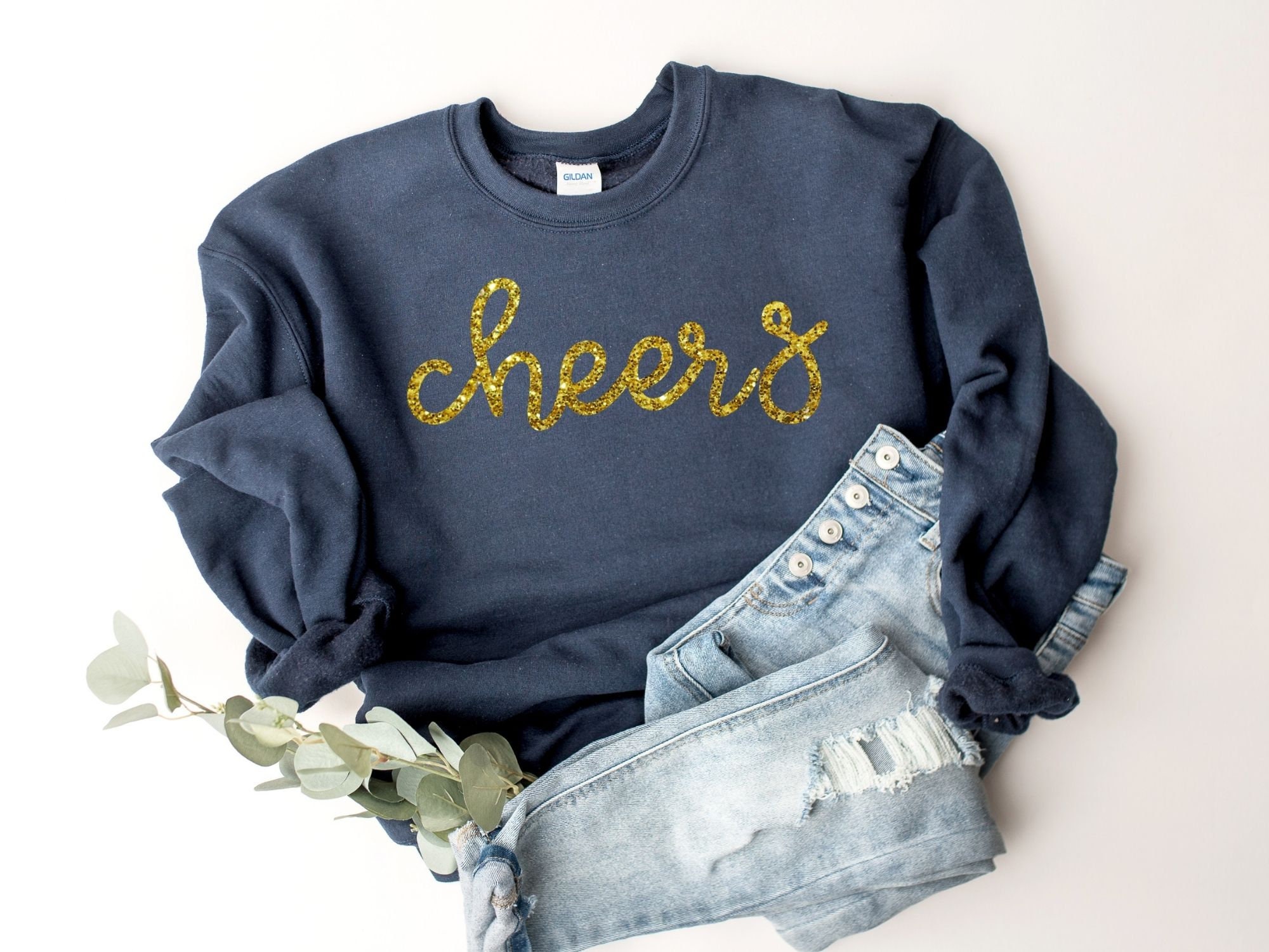 Cheers Sweatshirt, Glitter Cheers Sweatshirt, New Year