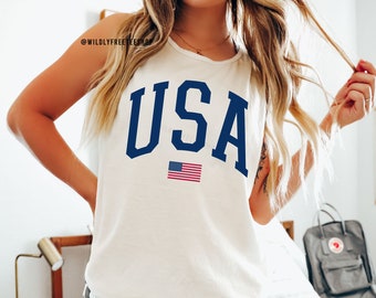 アメリカ国旗柄タンクトップ：ノースリーブ独立記念日シャツ - Etsy 日本