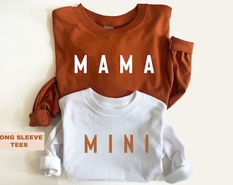 Camisa de manga larga para mamá y mini: conjunto de otoño a juego