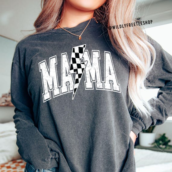 トップス mama Checkered Mama Shirt: Comfort Colors® Long Sleeve Tee - Etsy