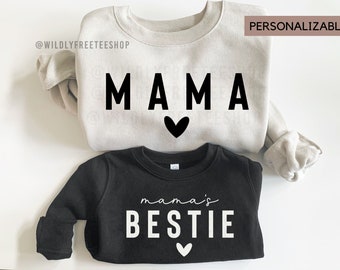 Personalized Mothers Day Gift, Mama and Mamas Bestie Sweatshirts, Mom Daughter Outfit, Matching Mommy Me Shirts, Mom Son Shirt, New Mom Gift