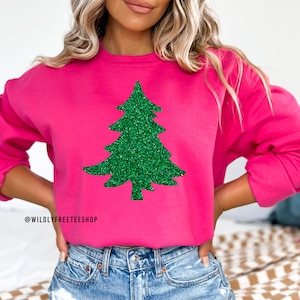 Pink Glitter Tree Sweatshirt Pink Glitter Tree Sweatshirt