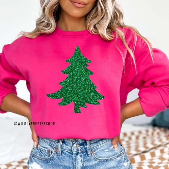 Pink Glitter Tree Sweatshirt Pink Glitter Tree Sweatshirt