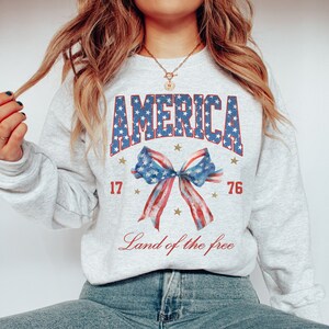 Coquette America Sweatshirt: Land of the Free Sweater - 4th of July Outfit