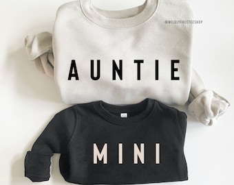 Matching Auntie and Mini Sweatshirts, Cute Aunt Sweatshirt, Aunt and Niece Shirts, Best Gifts for Aunts, Matching Aunt and Niece Sweaters