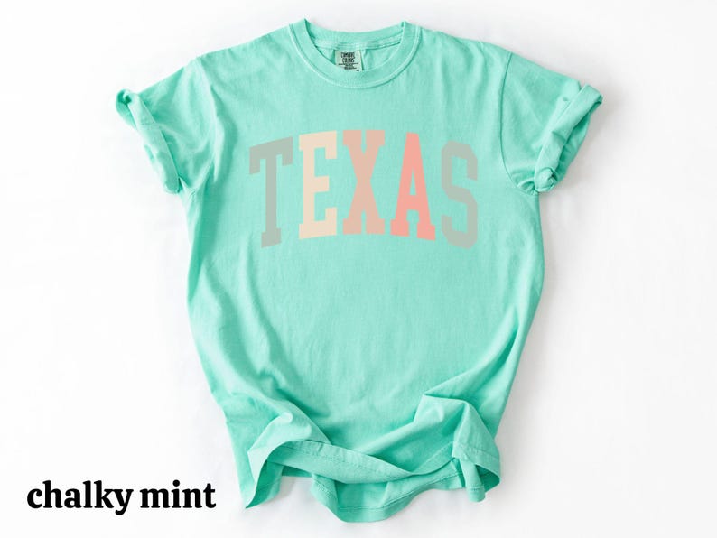 Pastel Texas Shirt, Texas Tshirt, Best Texas Gifts, Womens Texas Shirt, Texas Tee, State Shirts, Comfort Colors® Texas Shirt, State Shirts Chalky Mint