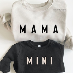 Matching Mama and Mini Sweatshirts, Mama Sweatshirt, Mother Daughter Shirts, Best Gifts for Moms, Matching Mommy and Me Sweaters, Toddler image 1