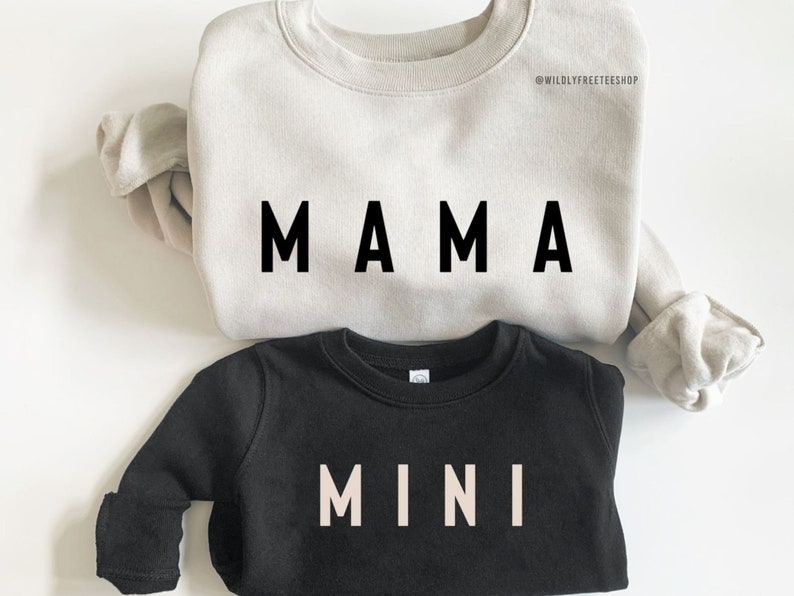 Matching Mama and Mini Sweatshirts, Mama Sweatshirt, Mother Daughter Shirts, Best Gifts for Moms, Matching Mommy and Me Sweaters, Toddler image 1